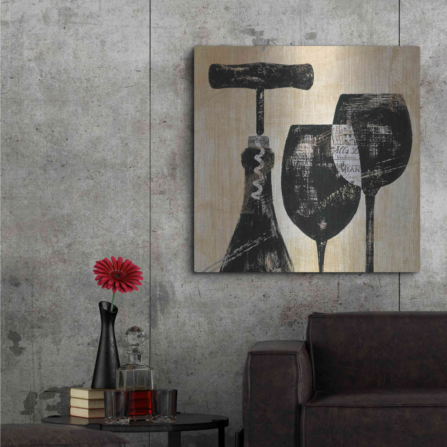 Luxe Metal Art 'Wine Selection II' by Daphne Brissonet, Metal Wall Art,36x36