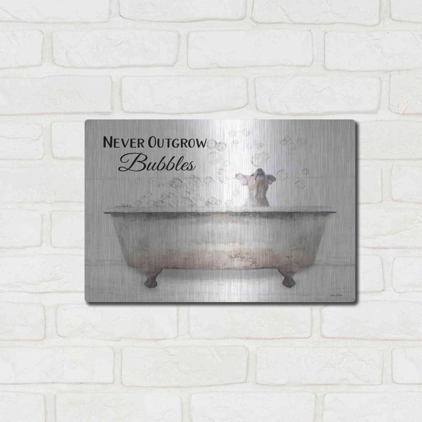 Luxe Metal Art 'Never Outgrow Bubbles' by Lori Deiter, Metal Wall Art,16x12
