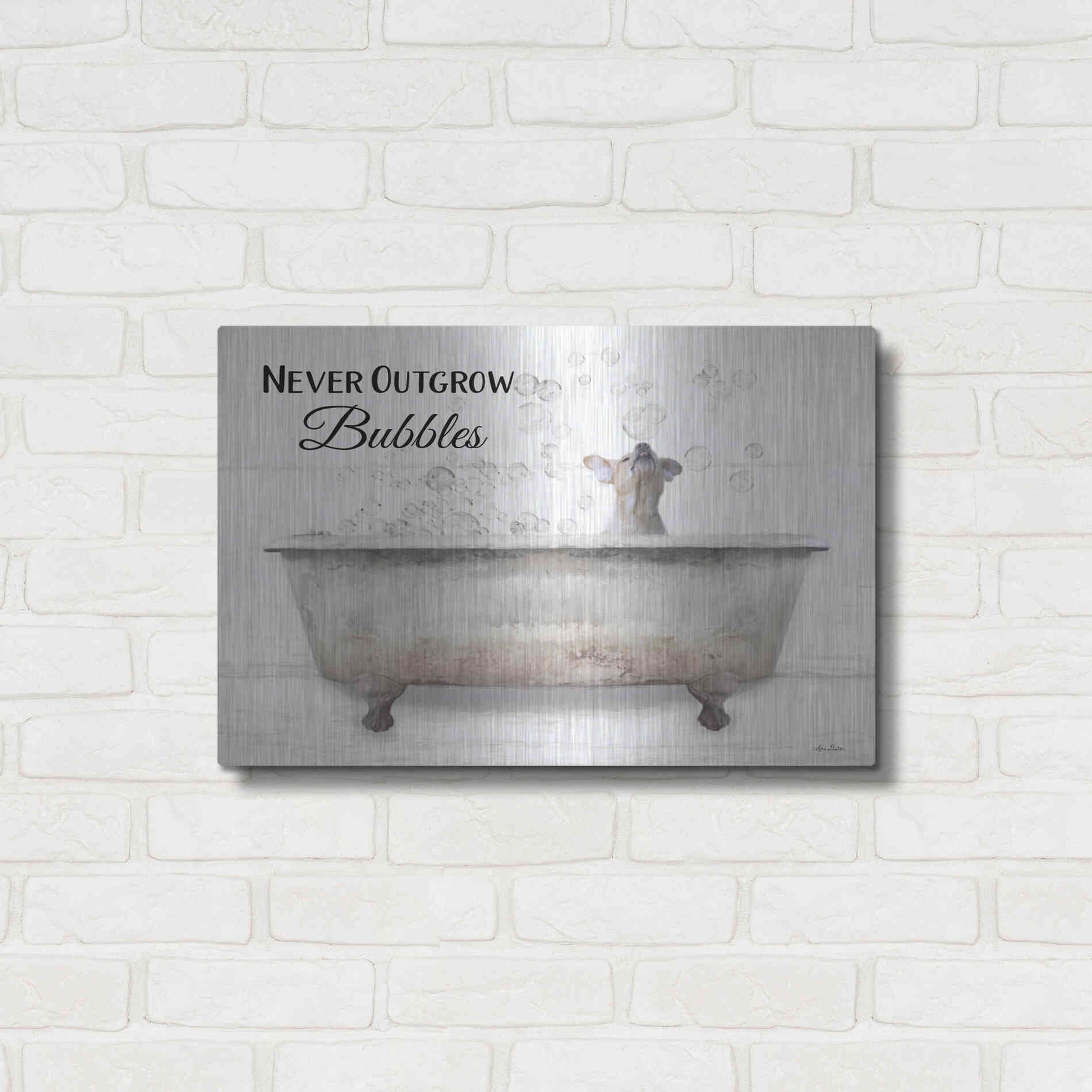 Luxe Metal Art 'Never Outgrow Bubbles' by Lori Deiter, Metal Wall Art,24x16