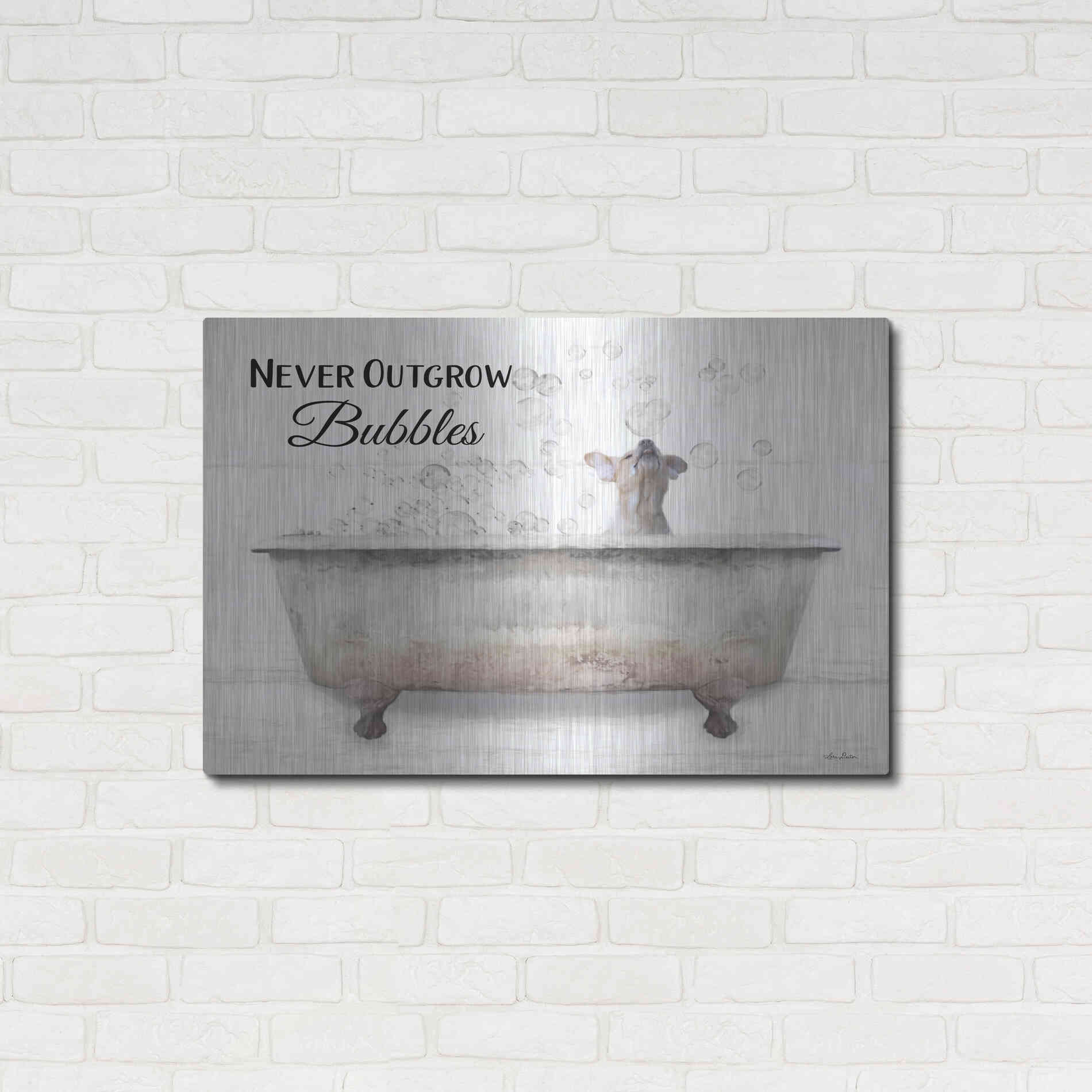 Luxe Metal Art 'Never Outgrow Bubbles' by Lori Deiter, Metal Wall Art,36x24