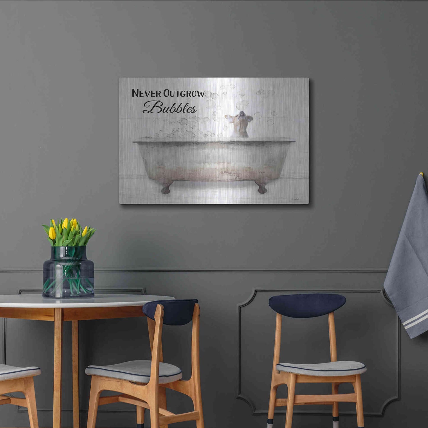 Luxe Metal Art 'Never Outgrow Bubbles' by Lori Deiter, Metal Wall Art,36x24