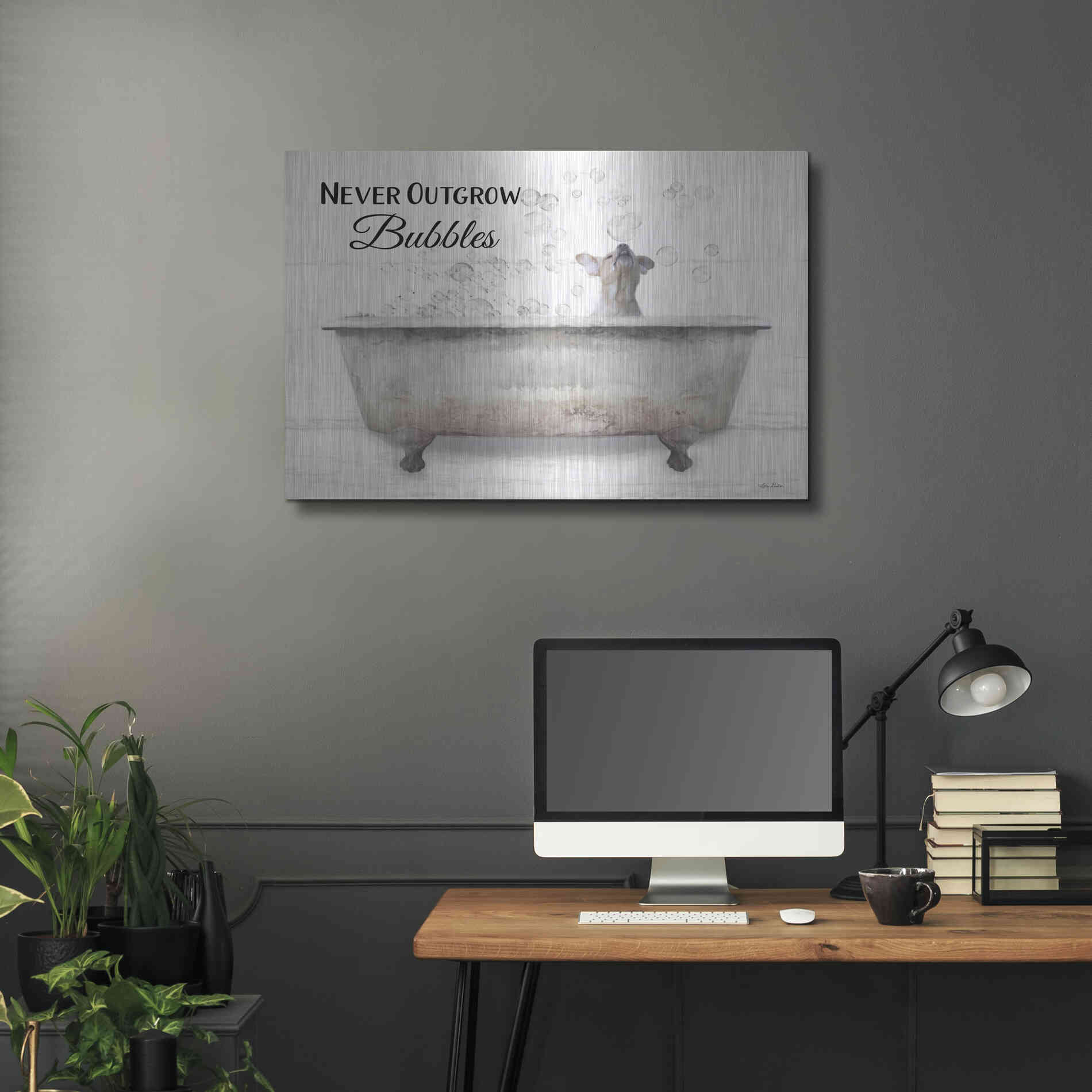 Luxe Metal Art 'Never Outgrow Bubbles' by Lori Deiter, Metal Wall Art,36x24