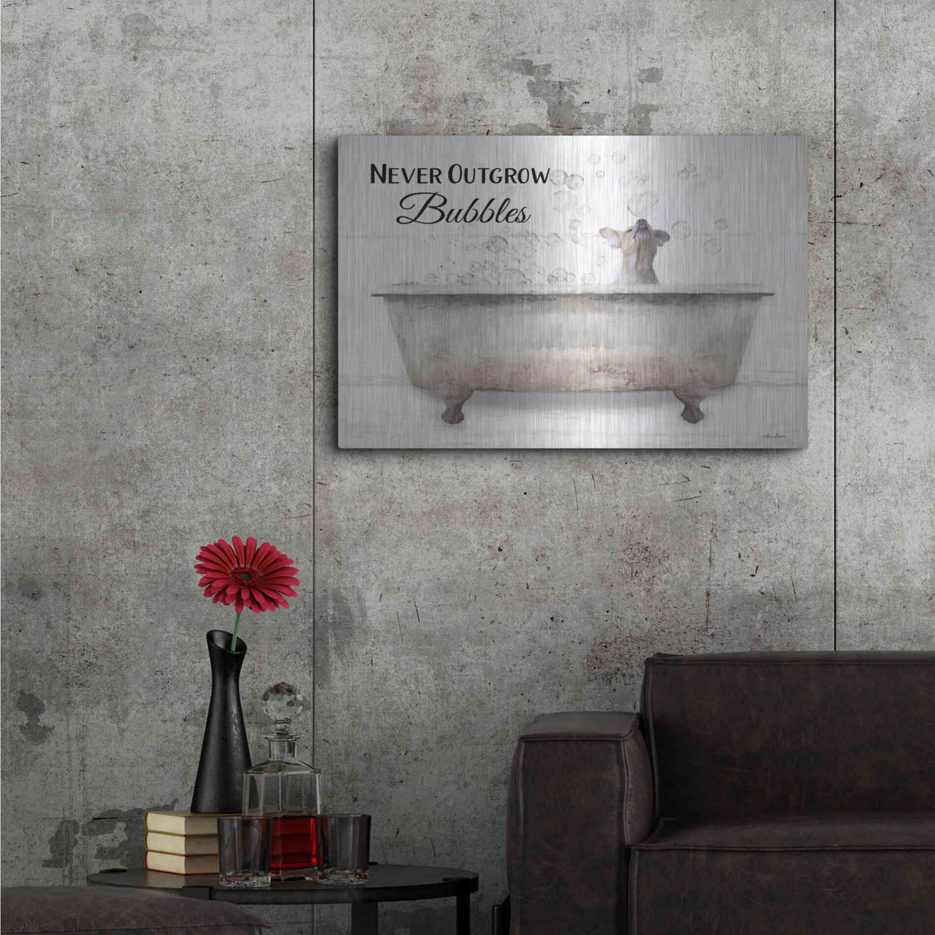 Luxe Metal Art 'Never Outgrow Bubbles' by Lori Deiter, Metal Wall Art,36x24