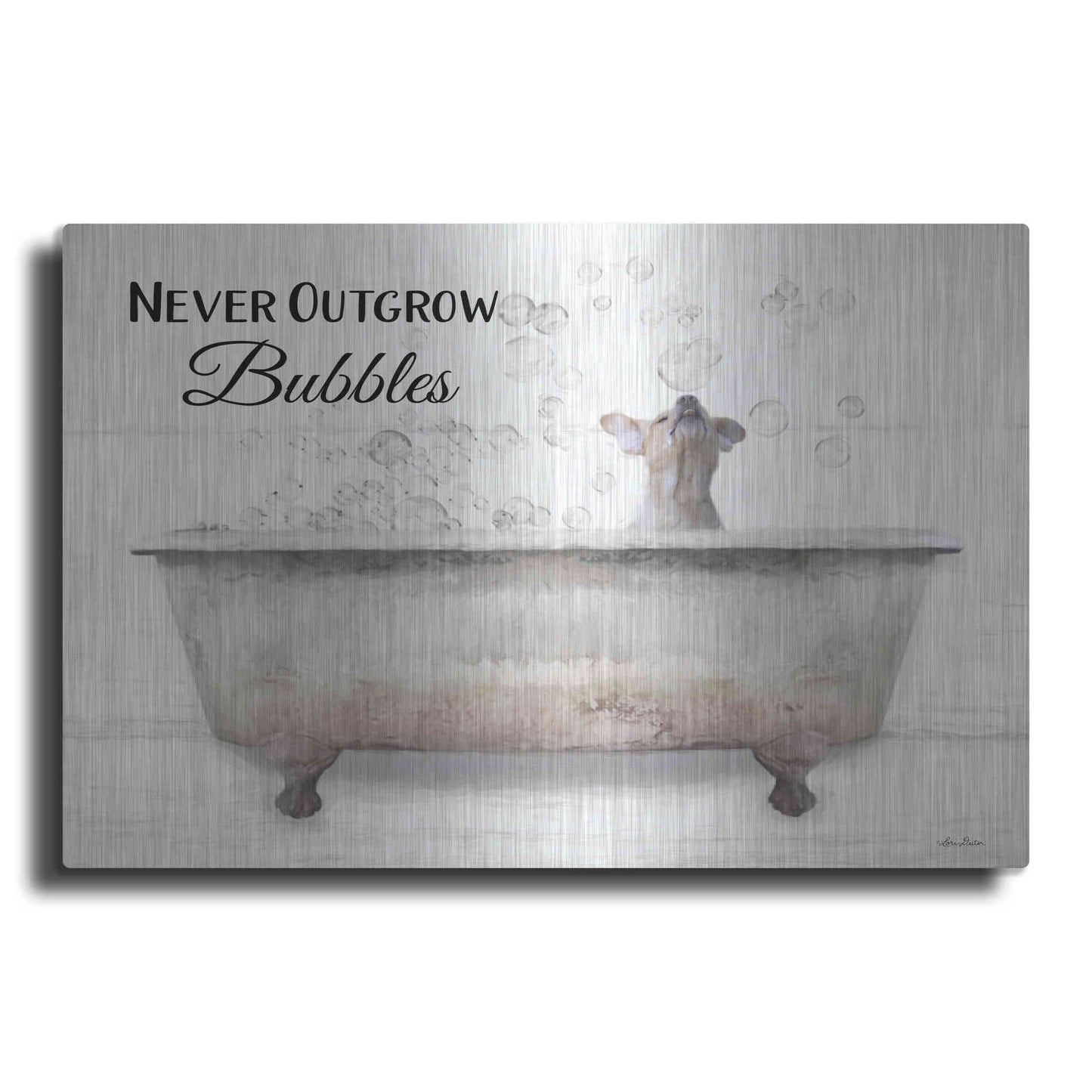 Luxe Metal Art 'Never Outgrow Bubbles' by Lori Deiter, Metal Wall Art
