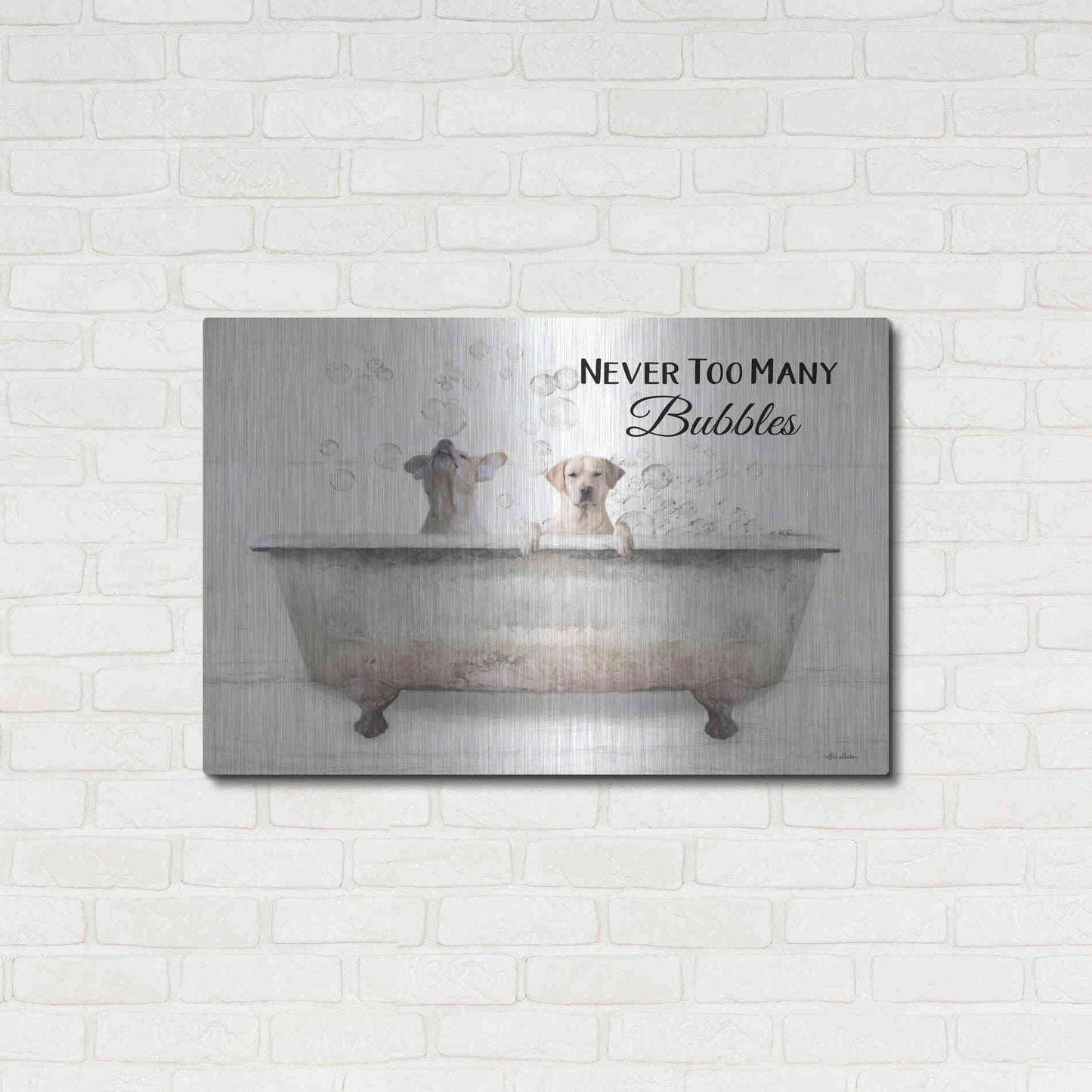 Luxe Metal Art 'Never Too Many Bubbles' by Lori Deiter, Metal Wall Art,36x24