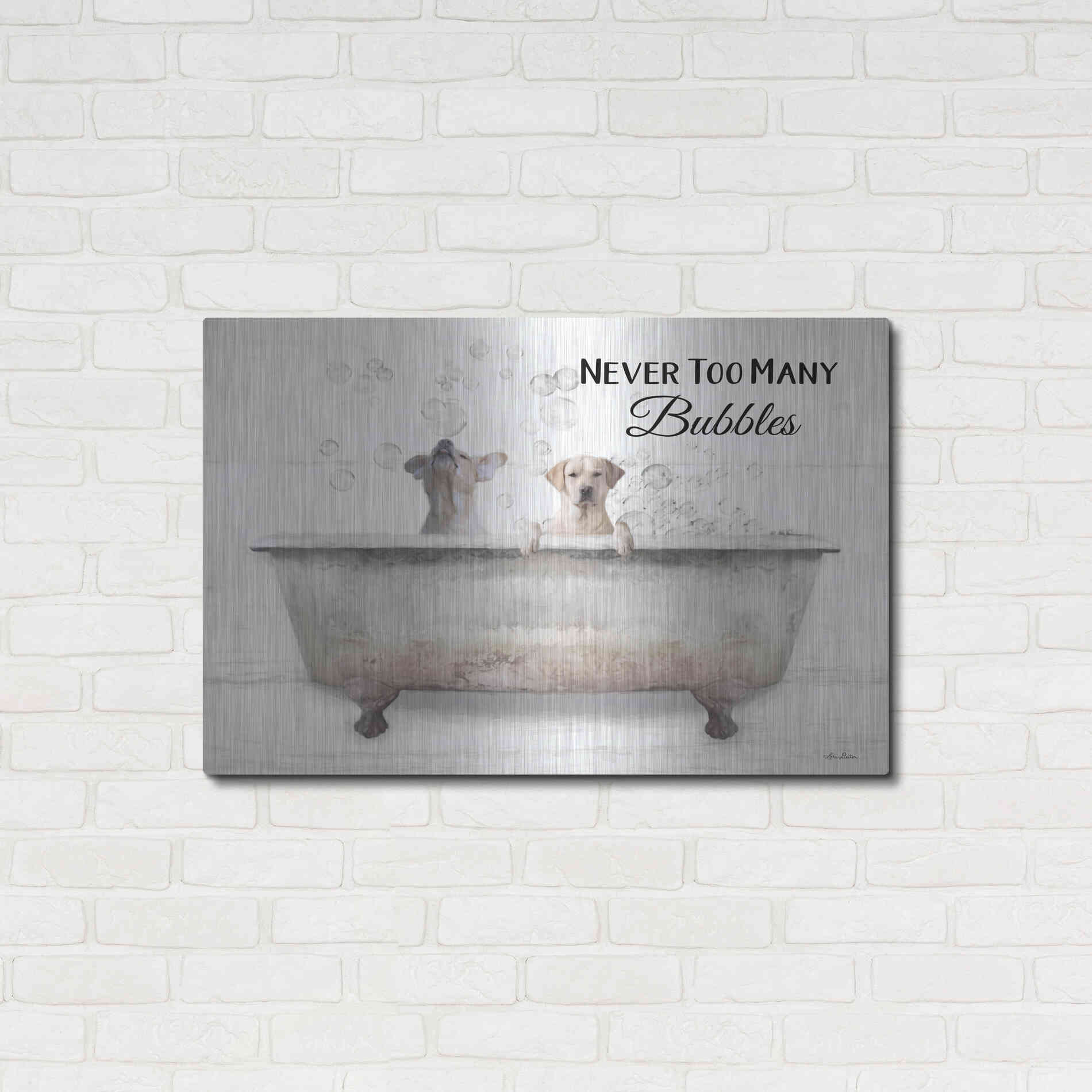 Luxe Metal Art 'Never Too Many Bubbles' by Lori Deiter, Metal Wall Art,36x24