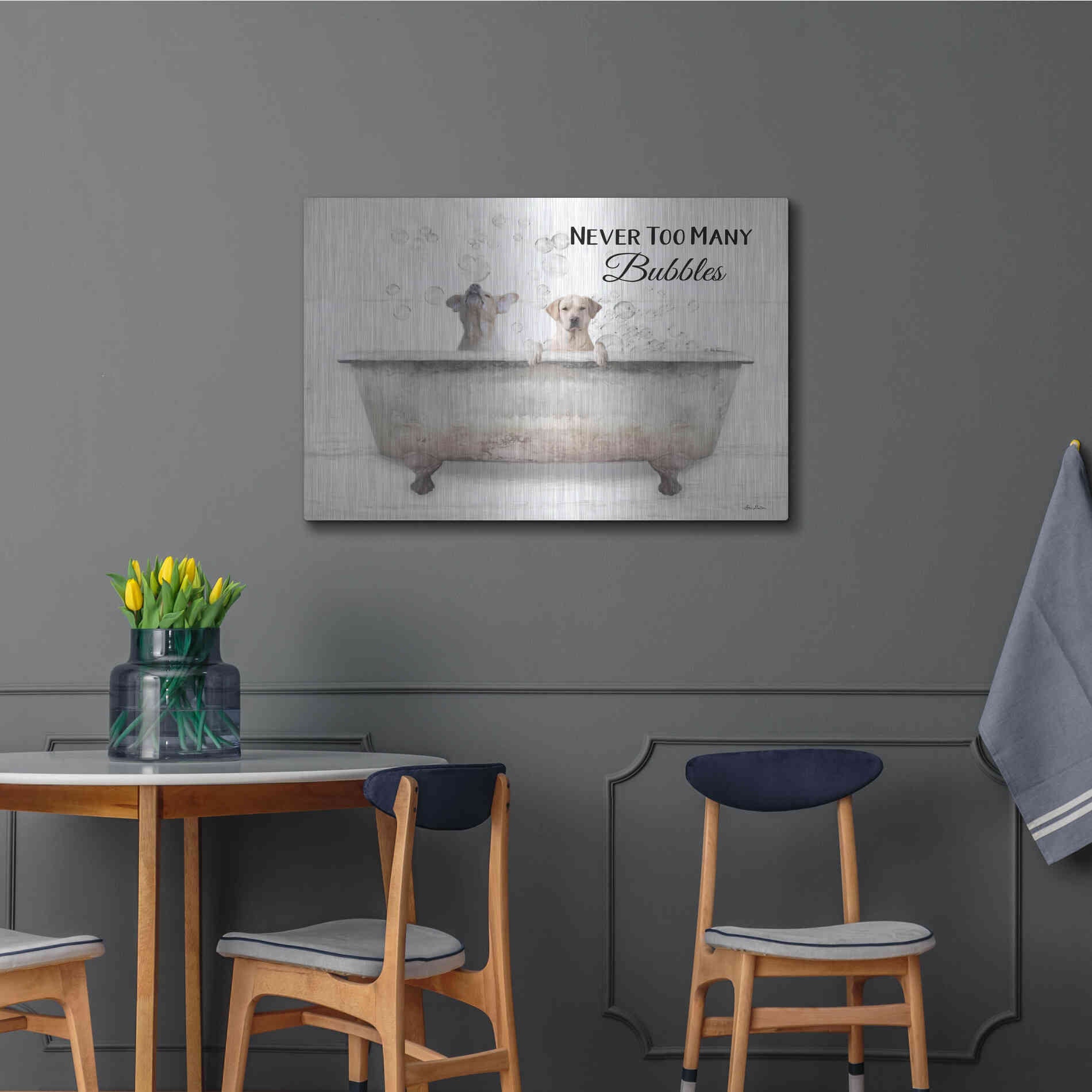 Luxe Metal Art 'Never Too Many Bubbles' by Lori Deiter, Metal Wall Art,36x24