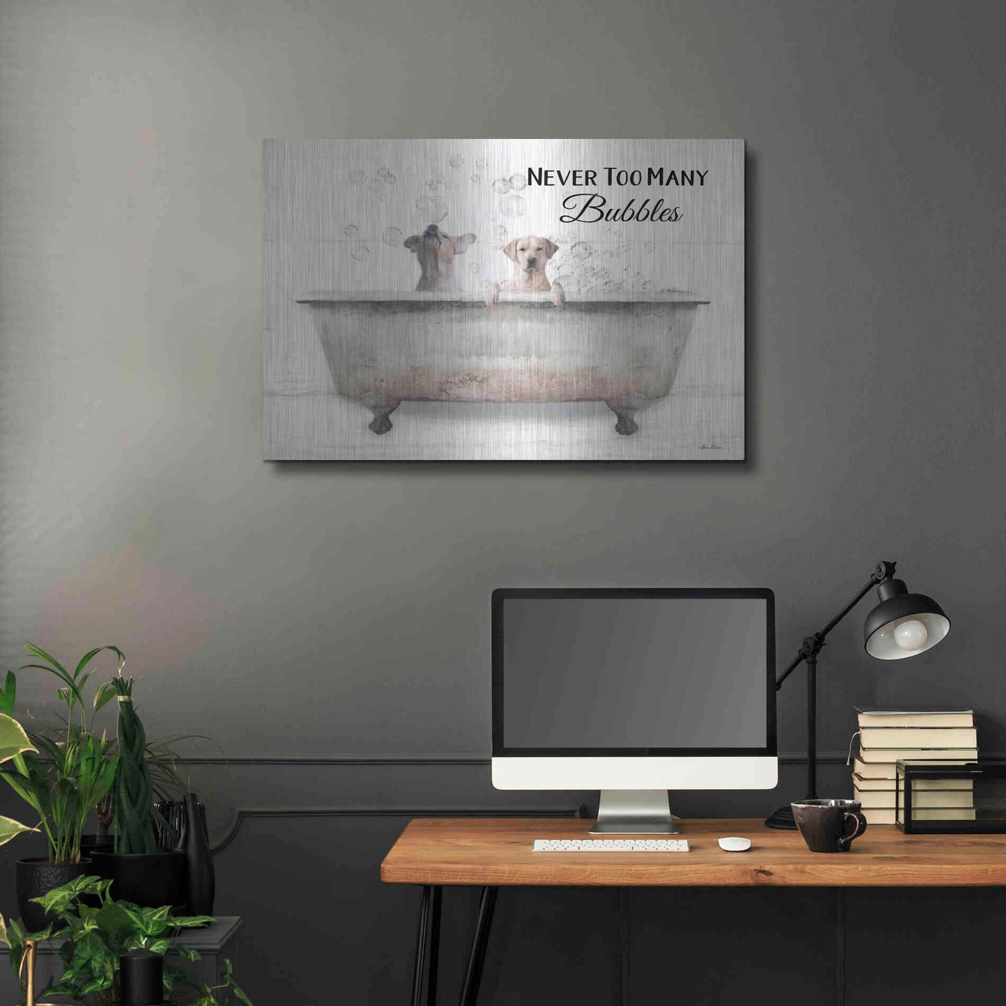 Luxe Metal Art 'Never Too Many Bubbles' by Lori Deiter, Metal Wall Art,36x24