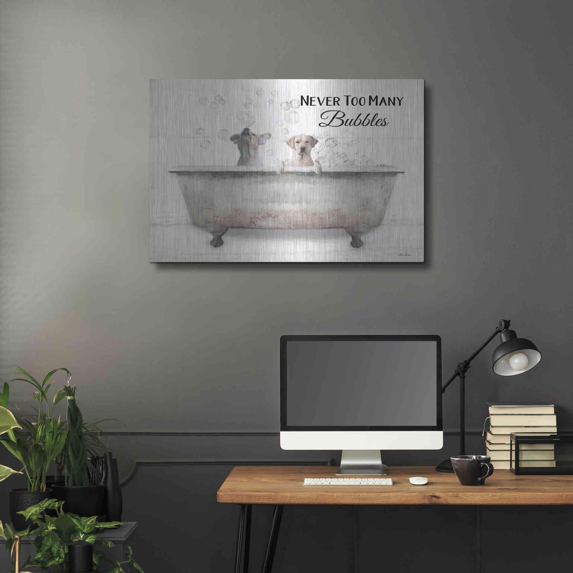Luxe Metal Art 'Never Too Many Bubbles' by Lori Deiter, Metal Wall Art,36x24