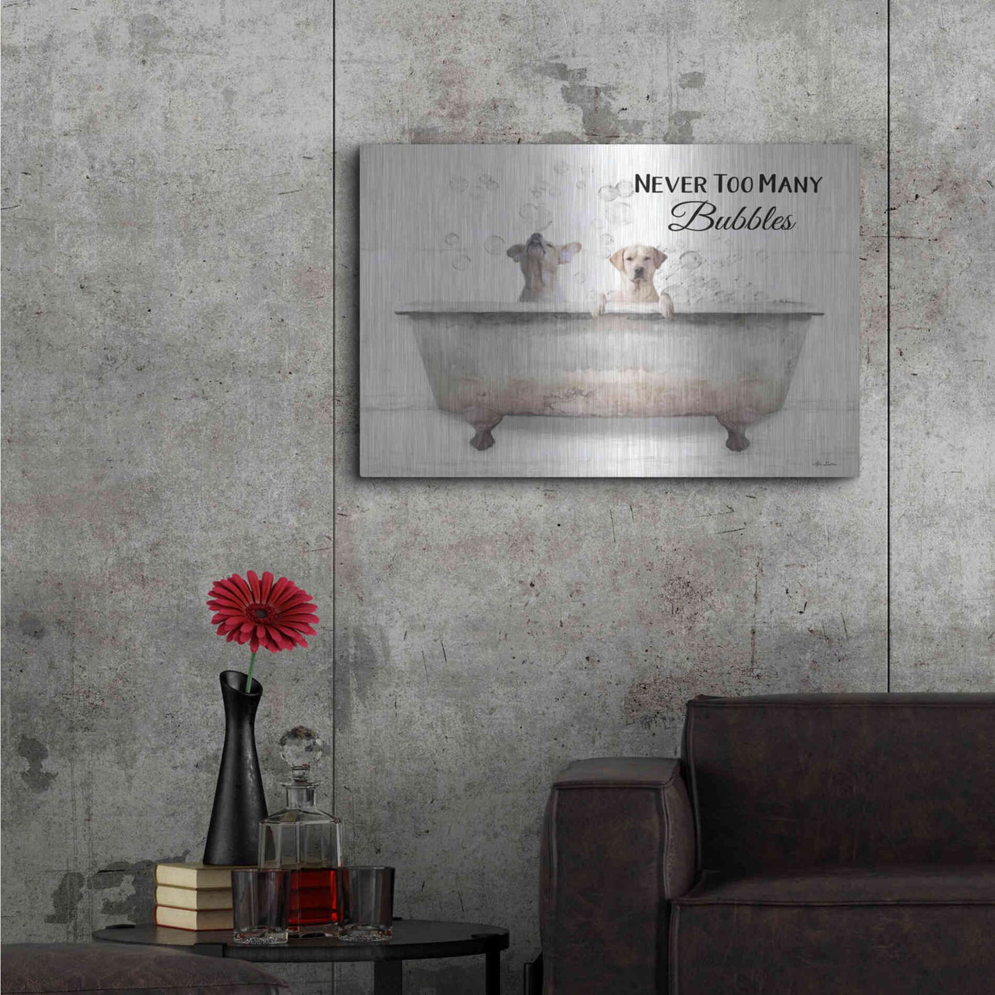 Luxe Metal Art 'Never Too Many Bubbles' by Lori Deiter, Metal Wall Art,36x24