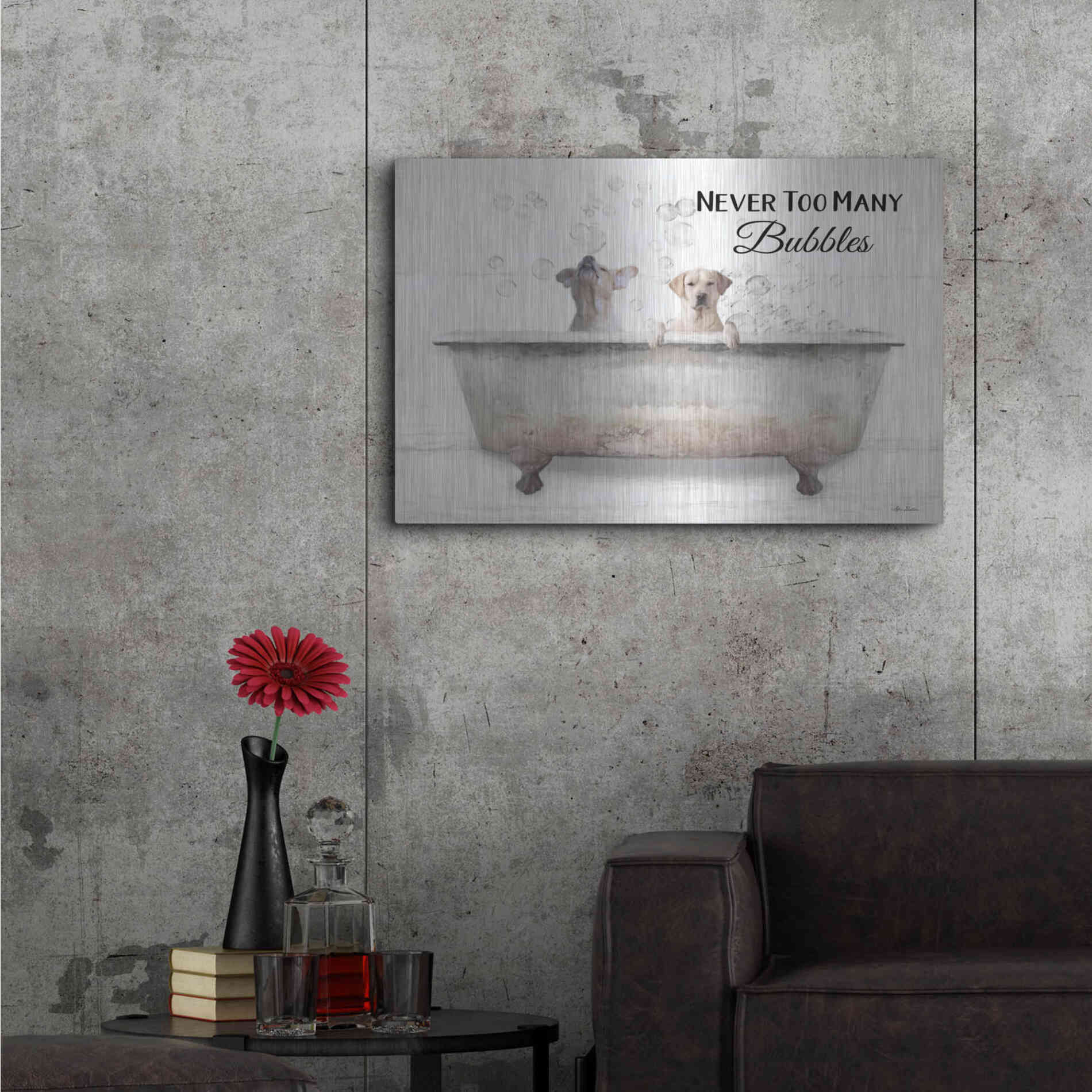 Luxe Metal Art 'Never Too Many Bubbles' by Lori Deiter, Metal Wall Art,36x24