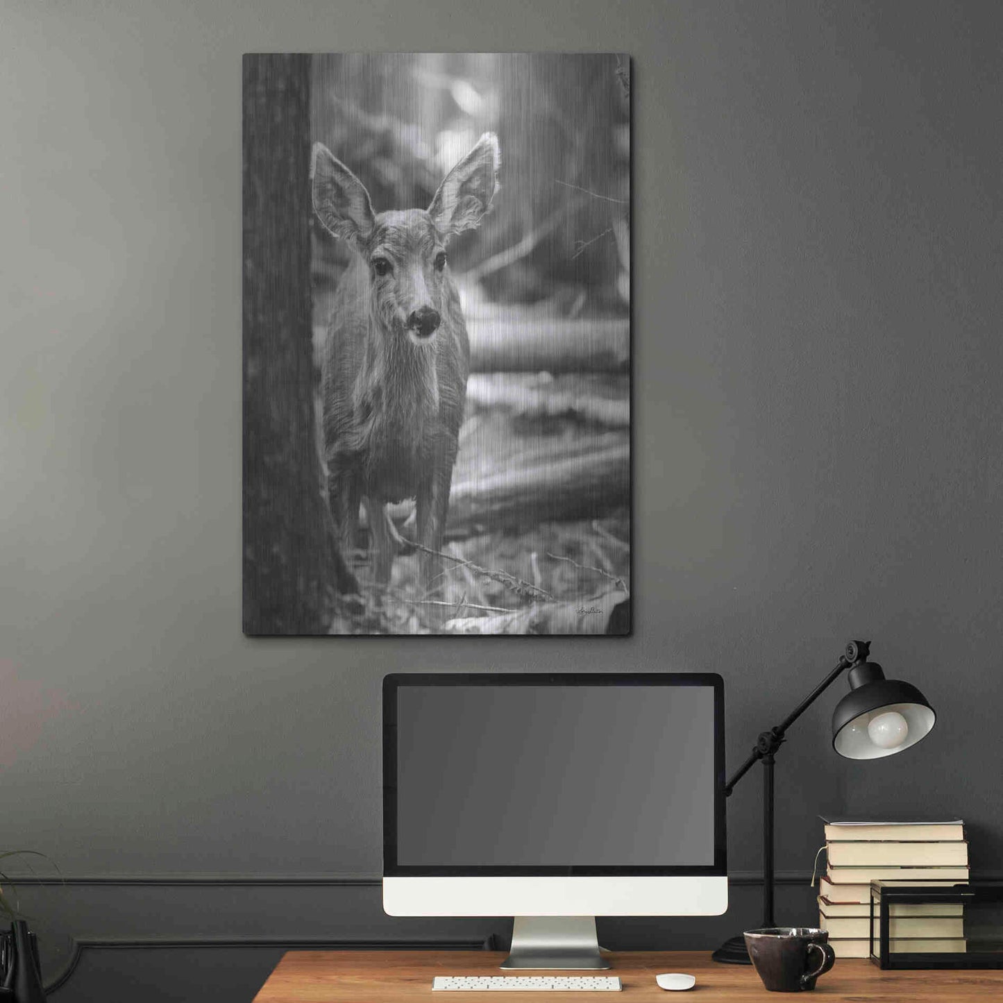 Luxe Metal Art 'Rocky Mountains Deer' by Lori Deiter, Metal Wall Art,24x36