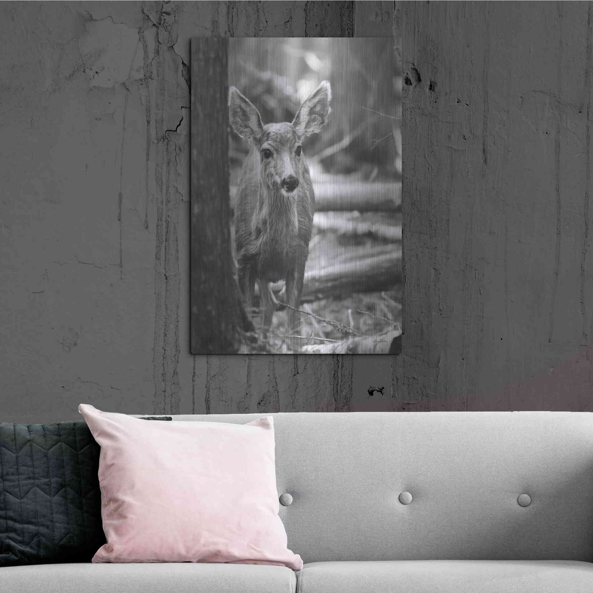 Luxe Metal Art 'Rocky Mountains Deer' by Lori Deiter, Metal Wall Art,24x36
