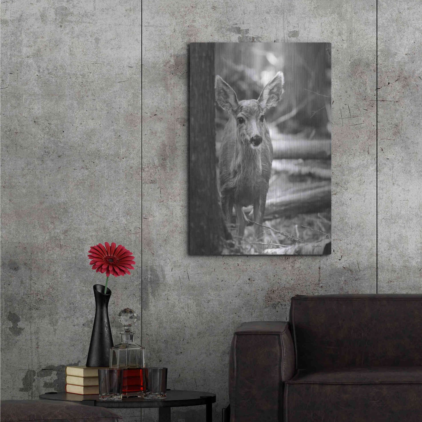 Luxe Metal Art 'Rocky Mountains Deer' by Lori Deiter, Metal Wall Art,24x36