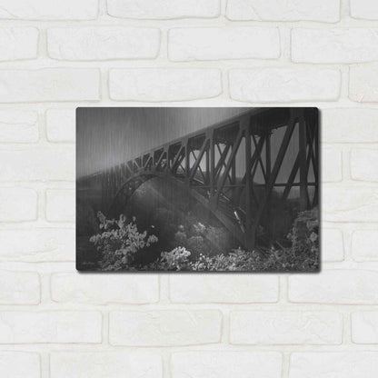 Luxe Metal Art 'Sunrise at Letchworth Black & White' by Lori Deiter, Metal Wall Art,16x12