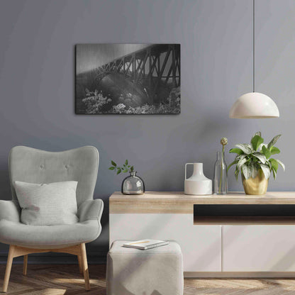 Luxe Metal Art 'Sunrise at Letchworth Black & White' by Lori Deiter, Metal Wall Art,24x16