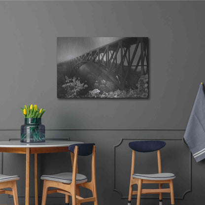 Luxe Metal Art 'Sunrise at Letchworth Black & White' by Lori Deiter, Metal Wall Art,36x24