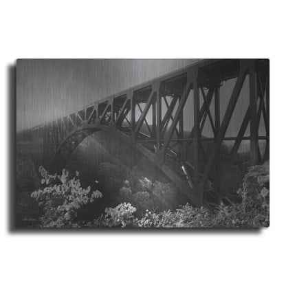 Luxe Metal Art 'Sunrise at Letchworth Black & White' by Lori Deiter, Metal Wall Art