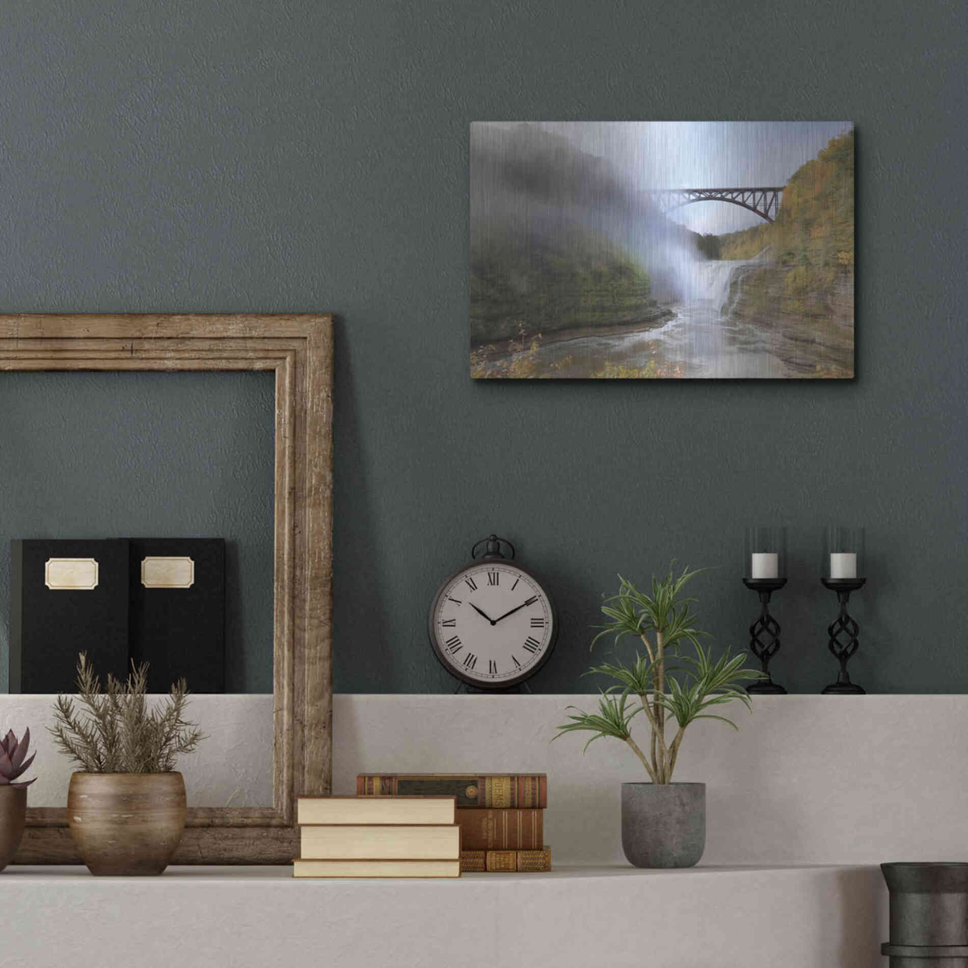 Luxe Metal Art 'Letchworth Upper Falls' by Lori Deiter, Metal Wall Art,16x12