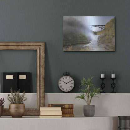 Luxe Metal Art 'Letchworth Upper Falls' by Lori Deiter, Metal Wall Art,16x12