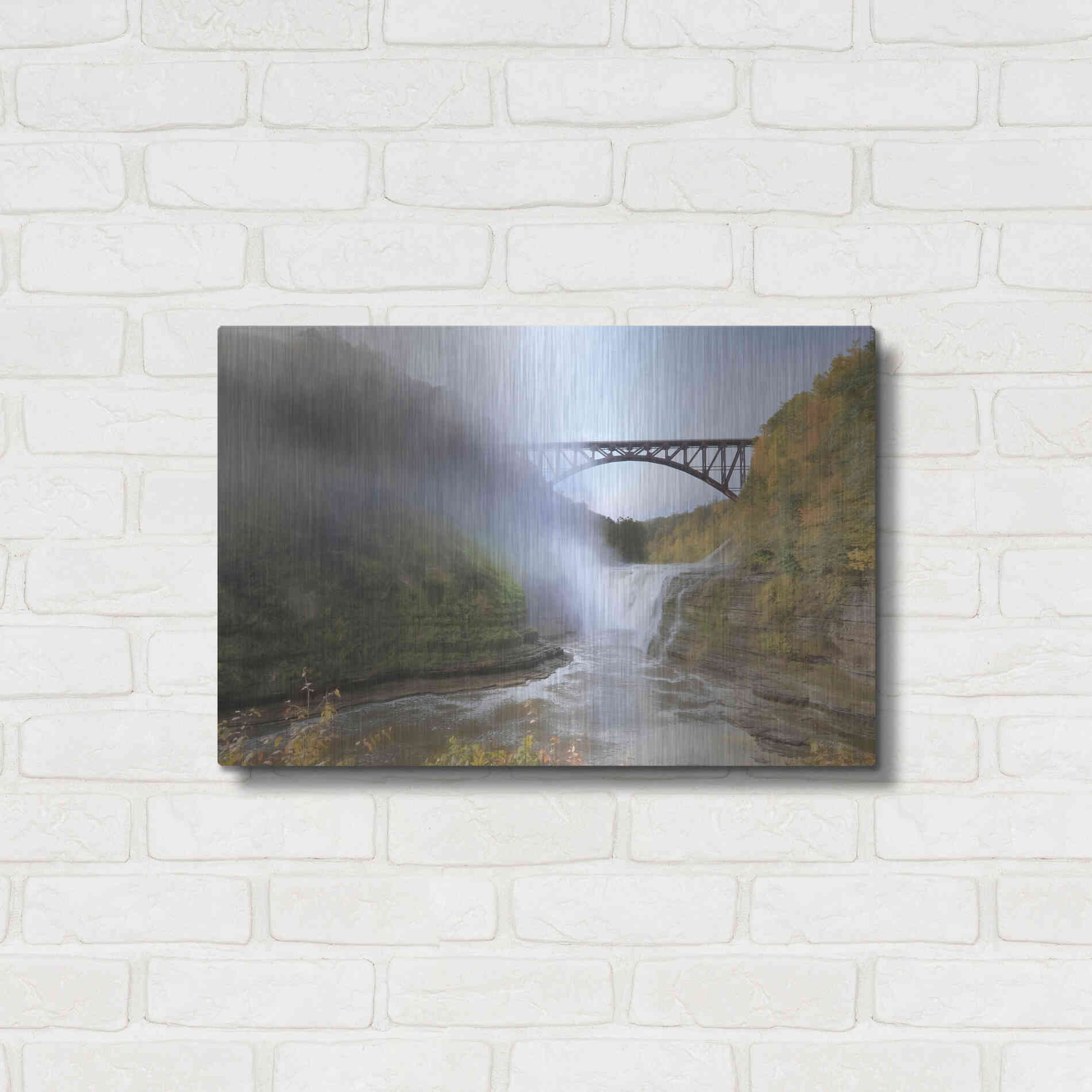 Luxe Metal Art 'Letchworth Upper Falls' by Lori Deiter, Metal Wall Art,24x16