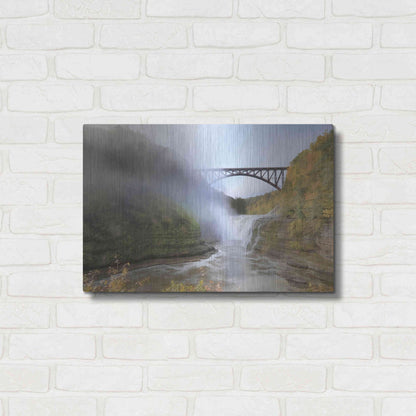 Luxe Metal Art 'Letchworth Upper Falls' by Lori Deiter, Metal Wall Art,24x16