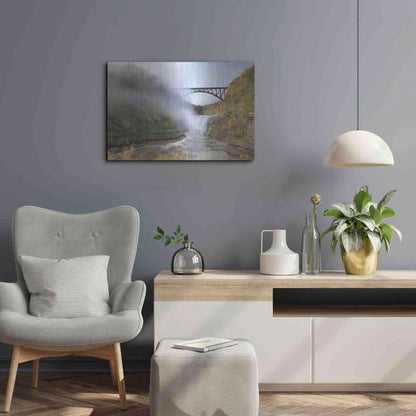 Luxe Metal Art 'Letchworth Upper Falls' by Lori Deiter, Metal Wall Art,24x16