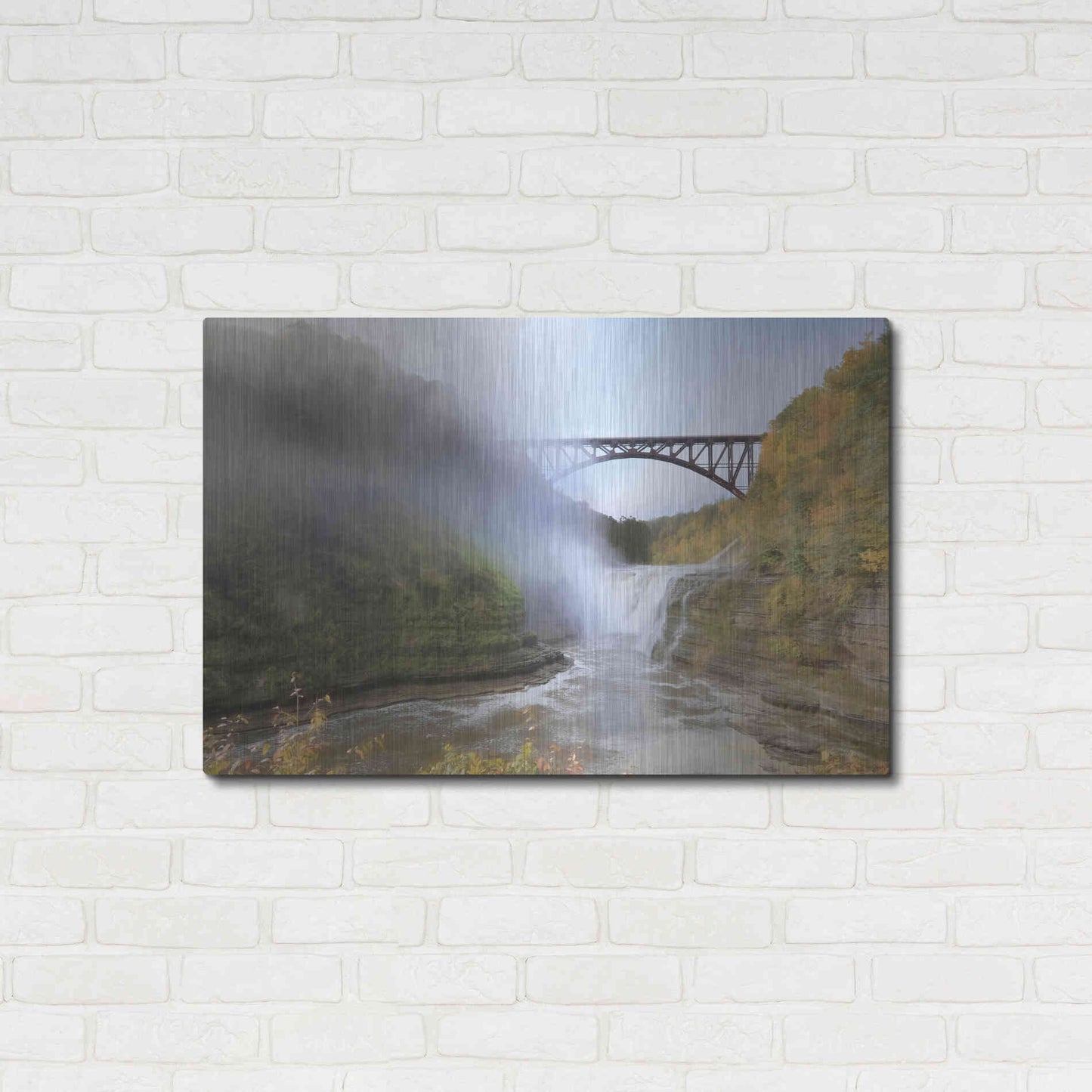 Luxe Metal Art 'Letchworth Upper Falls' by Lori Deiter, Metal Wall Art,36x24
