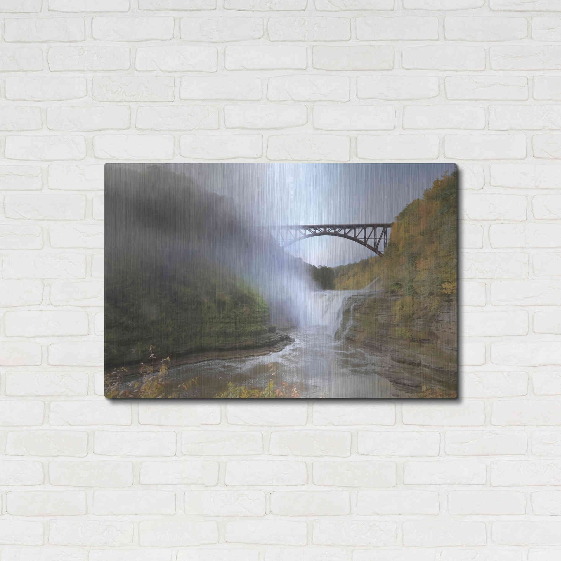 Luxe Metal Art 'Letchworth Upper Falls' by Lori Deiter, Metal Wall Art,36x24