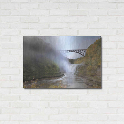 Luxe Metal Art 'Letchworth Upper Falls' by Lori Deiter, Metal Wall Art,36x24