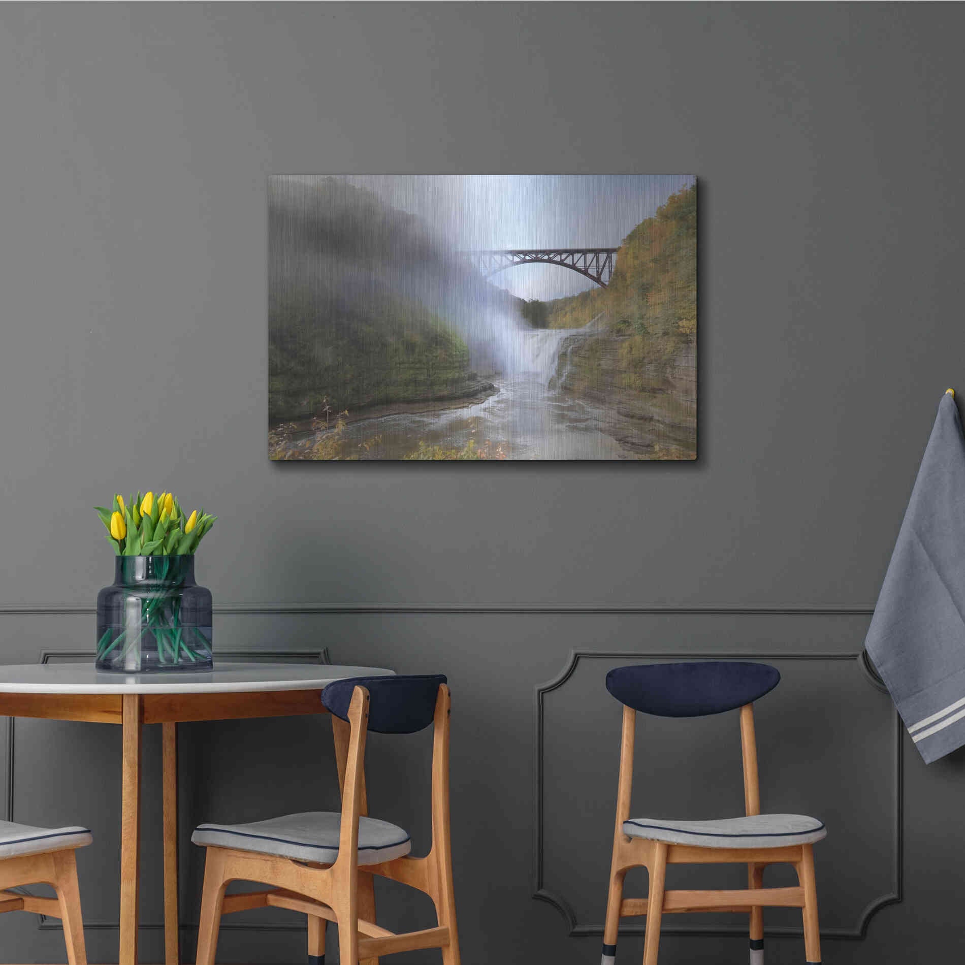 Luxe Metal Art 'Letchworth Upper Falls' by Lori Deiter, Metal Wall Art,36x24