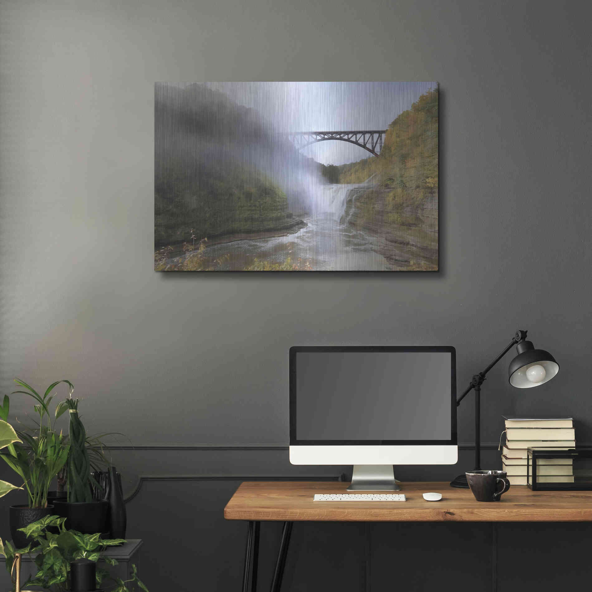 Luxe Metal Art 'Letchworth Upper Falls' by Lori Deiter, Metal Wall Art,36x24