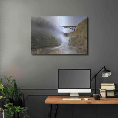 Luxe Metal Art 'Letchworth Upper Falls' by Lori Deiter, Metal Wall Art,36x24