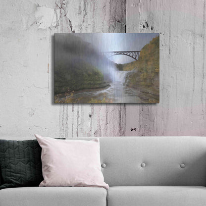 Luxe Metal Art 'Letchworth Upper Falls' by Lori Deiter, Metal Wall Art,36x24