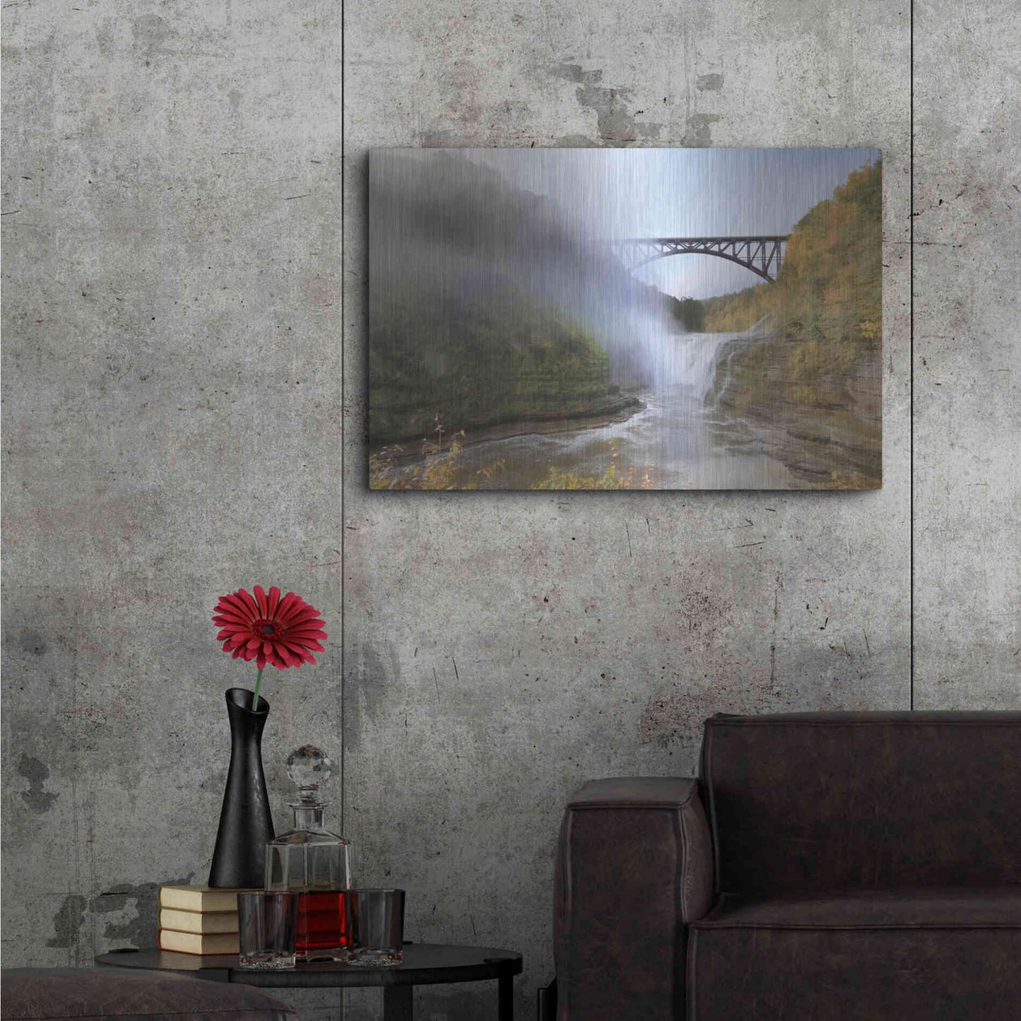 Luxe Metal Art 'Letchworth Upper Falls' by Lori Deiter, Metal Wall Art,36x24