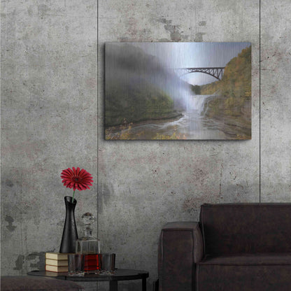 Luxe Metal Art 'Letchworth Upper Falls' by Lori Deiter, Metal Wall Art,36x24