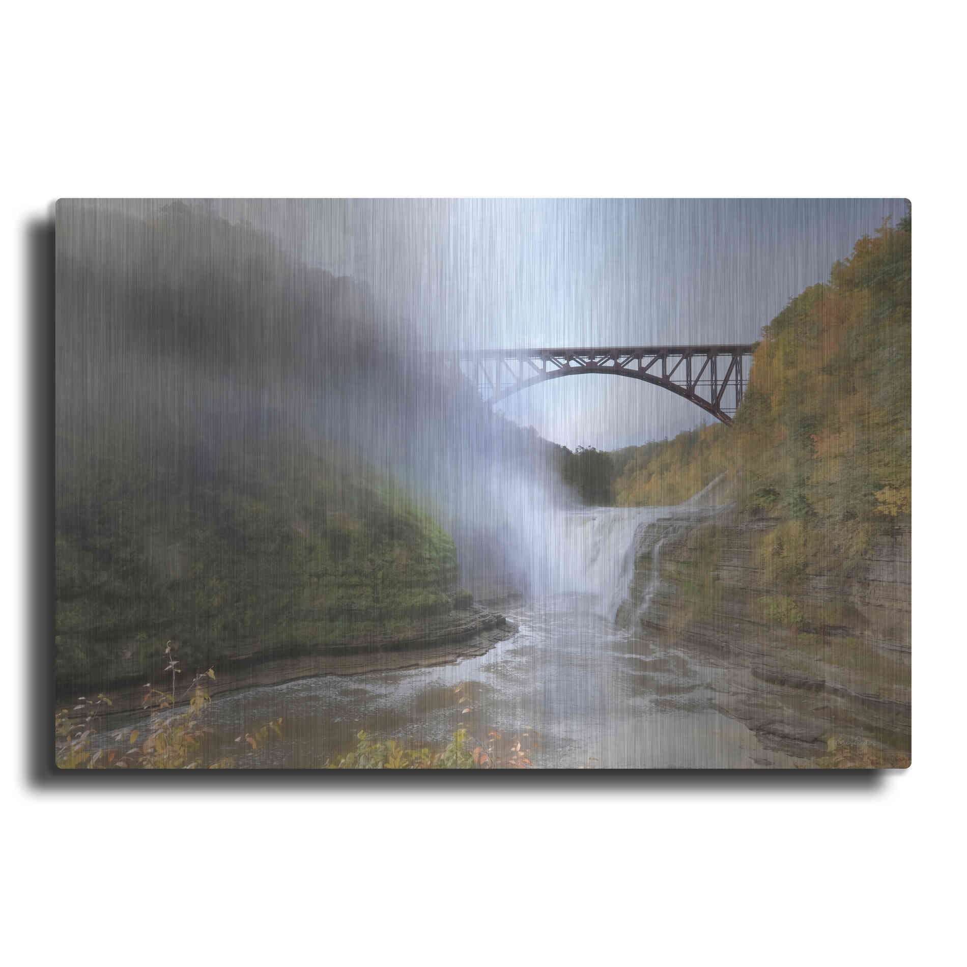 Luxe Metal Art 'Letchworth Upper Falls' by Lori Deiter, Metal Wall Art
