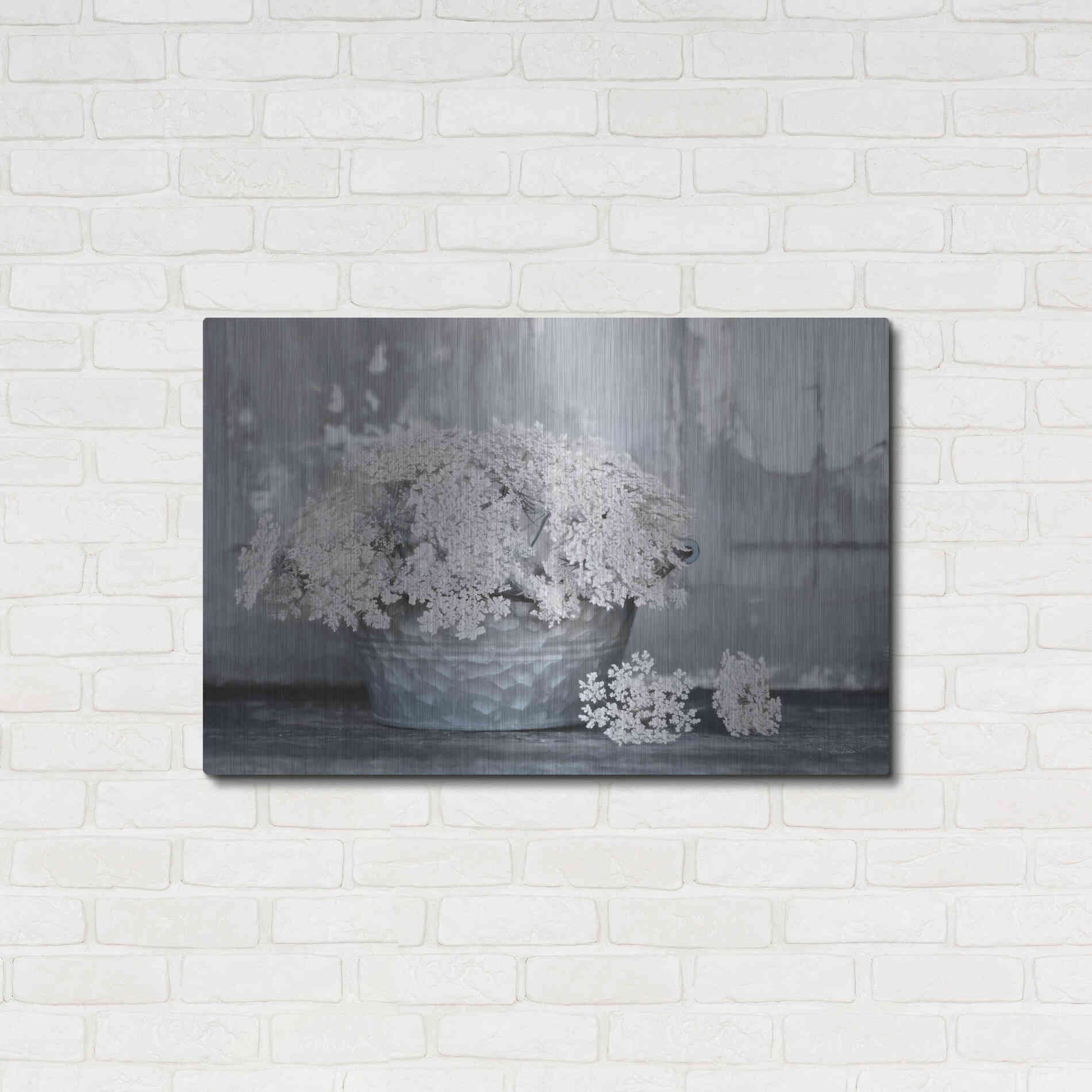 Luxe Metal Art 'Queen Anne's Lace I' by Lori Deiter, Metal Wall Art,36x24