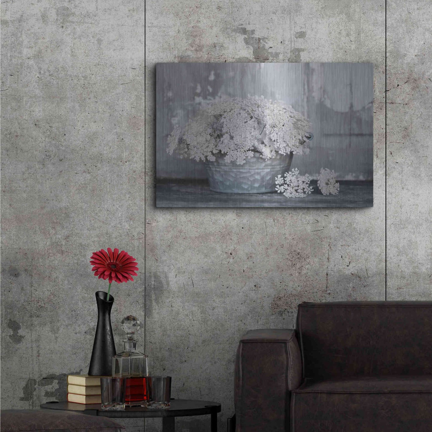 Luxe Metal Art 'Queen Anne's Lace I' by Lori Deiter, Metal Wall Art,36x24