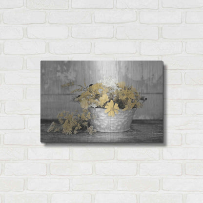 Luxe Metal Art 'Gold Wildflowers I' by Lori Deiter, Metal Wall Art,24x16