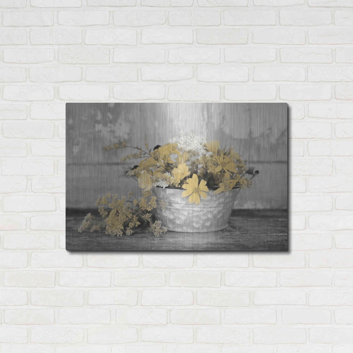 Luxe Metal Art 'Gold Wildflowers I' by Lori Deiter, Metal Wall Art,36x24