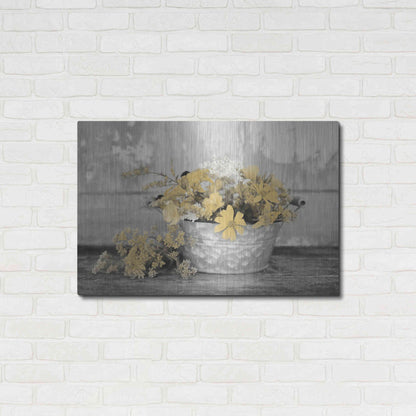 Luxe Metal Art 'Gold Wildflowers I' by Lori Deiter, Metal Wall Art,36x24