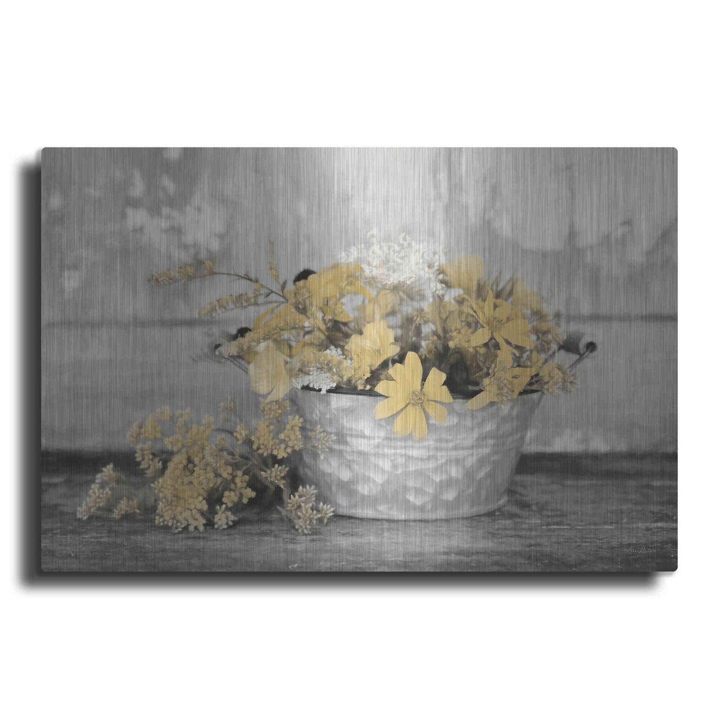 Luxe Metal Art 'Gold Wildflowers I' by Lori Deiter, Metal Wall Art