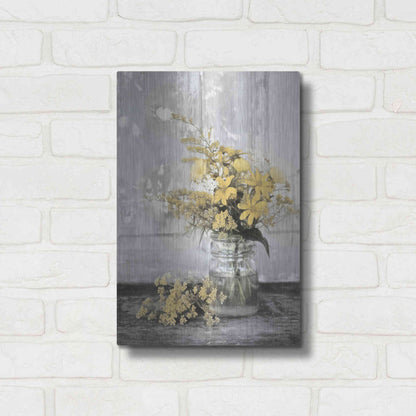 Luxe Metal Art 'Gold Wildflowers II' by Lori Deiter, Metal Wall Art,12x16