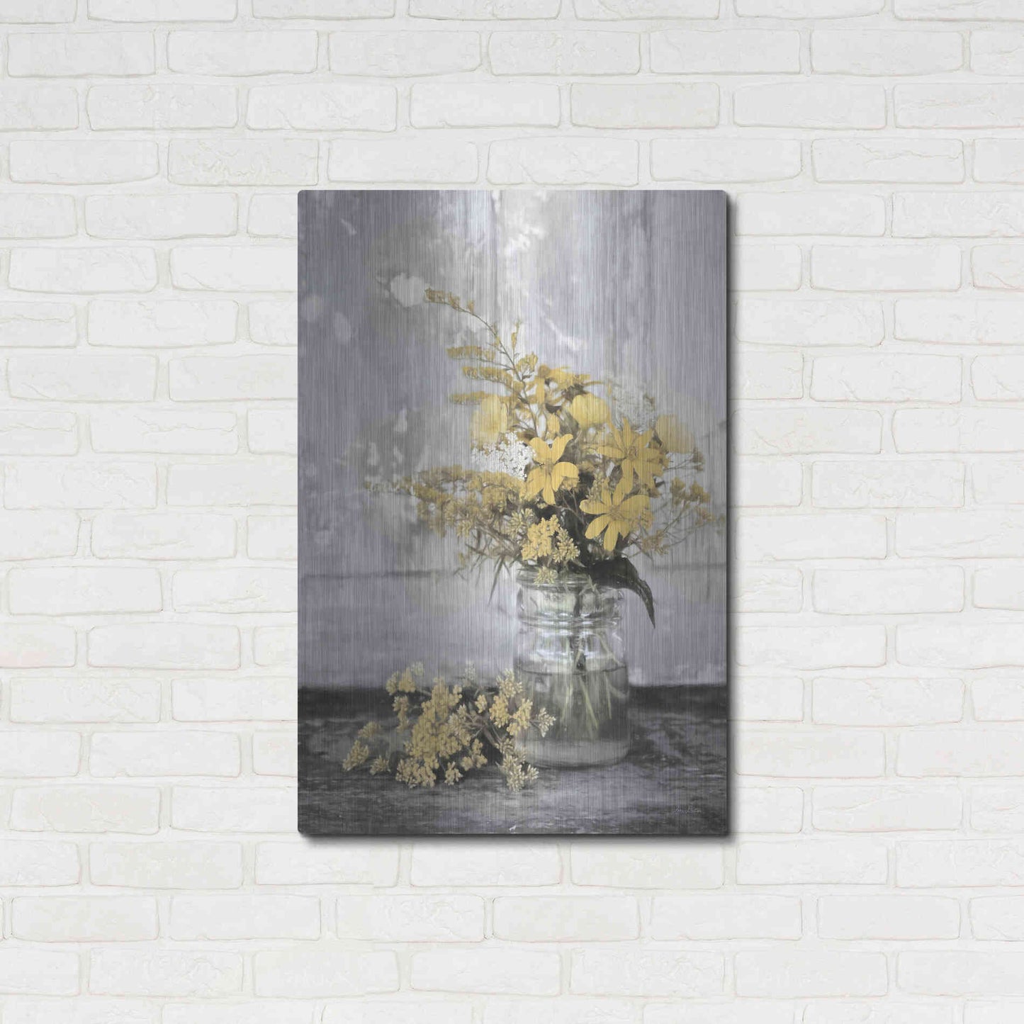 Luxe Metal Art 'Gold Wildflowers II' by Lori Deiter, Metal Wall Art,24x36