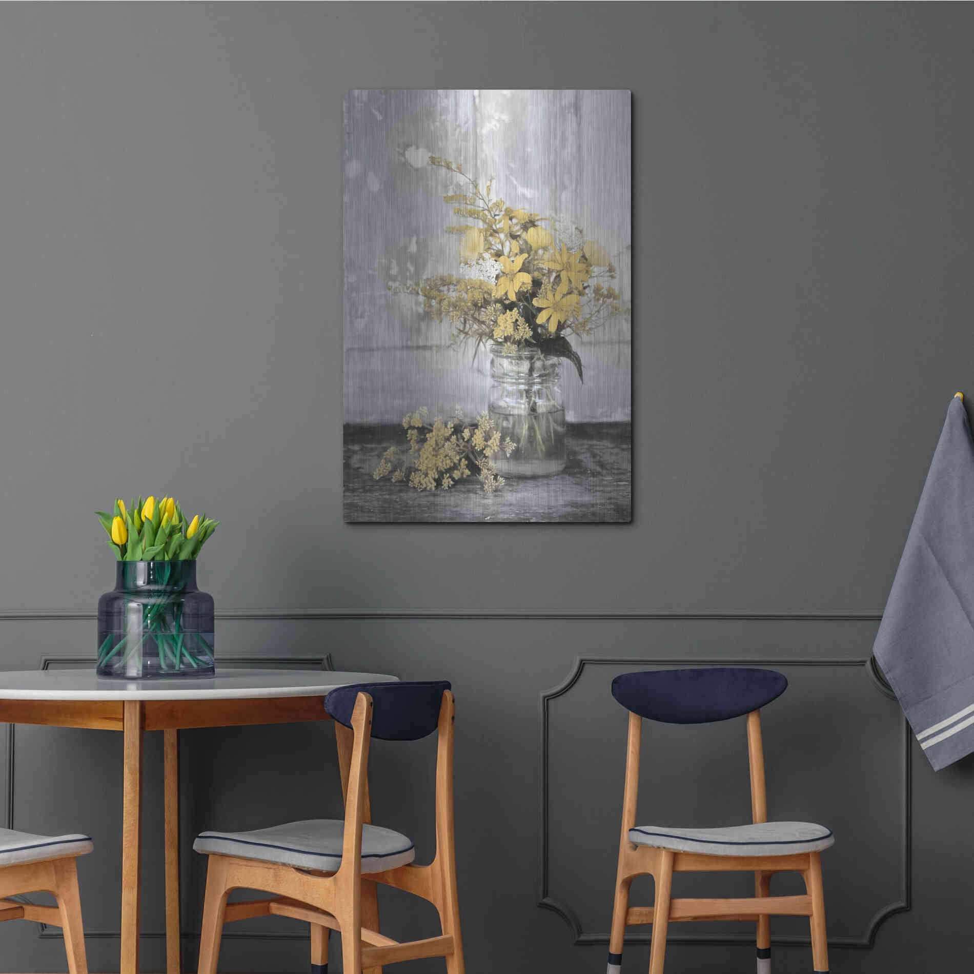 Luxe Metal Art 'Gold Wildflowers II' by Lori Deiter, Metal Wall Art,24x36