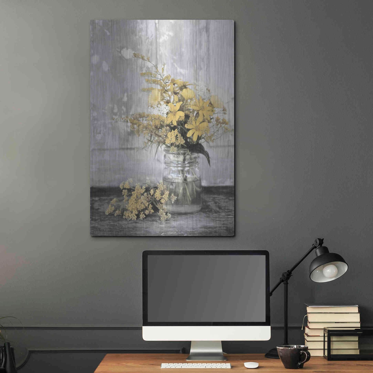 Luxe Metal Art 'Gold Wildflowers II' by Lori Deiter, Metal Wall Art,24x36