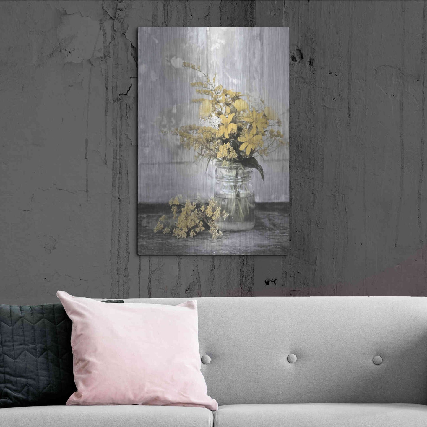 Luxe Metal Art 'Gold Wildflowers II' by Lori Deiter, Metal Wall Art,24x36