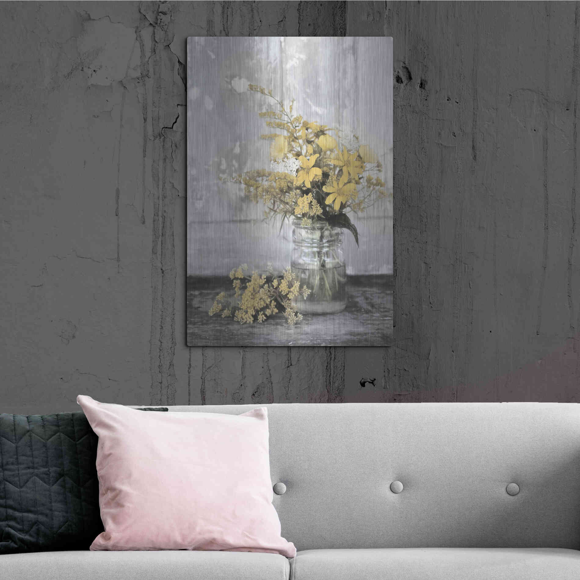 Luxe Metal Art 'Gold Wildflowers II' by Lori Deiter, Metal Wall Art,24x36