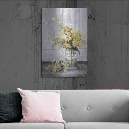 Luxe Metal Art 'Gold Wildflowers II' by Lori Deiter, Metal Wall Art,24x36
